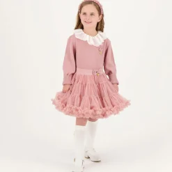 Angels Face Girls Pink Cotton Knit Sweater TeaRose