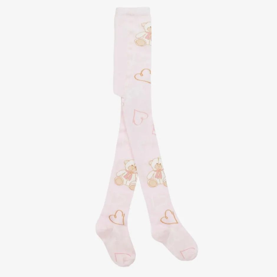 A Dee Girls Pink Cotton Knit Tights Best