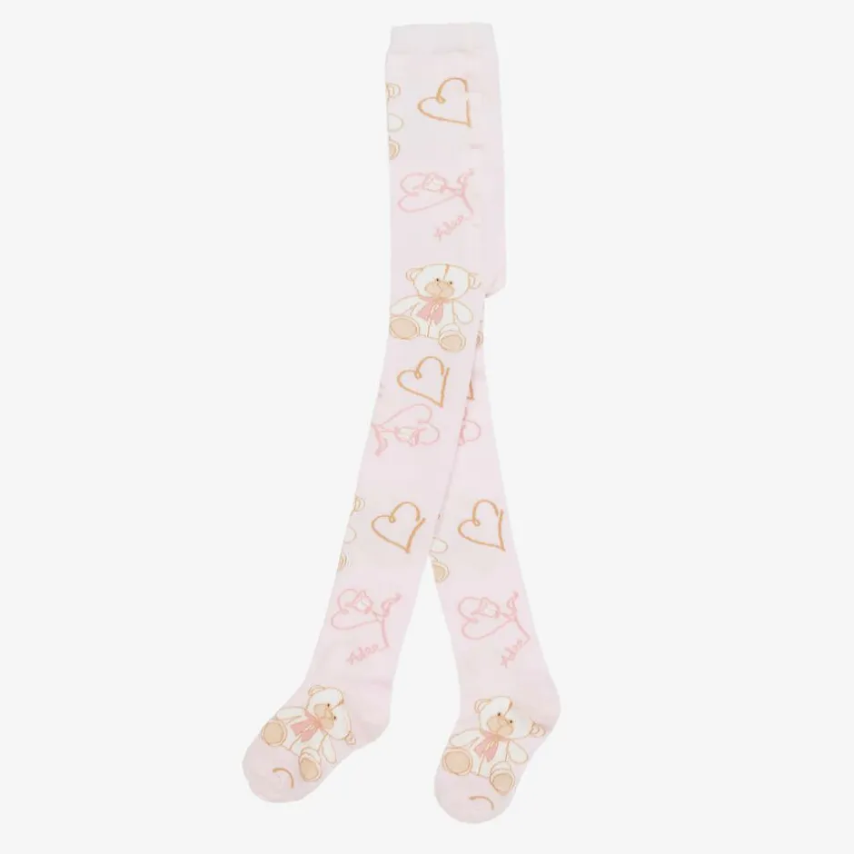 A Dee Girls Pink Cotton Knit Tights Best