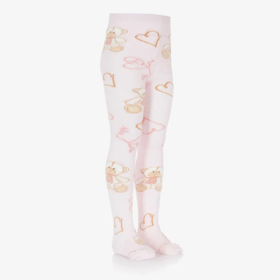 A Dee Girls Pink Cotton Knit Tights Best