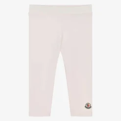 Moncler Enfant Girls Pink Cotton Leggings