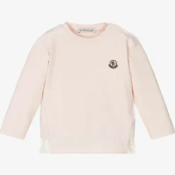 Moncler Enfant Girls Pink Cotton Logo Top Best