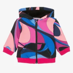 PUCCI Girls Pink Cotton Onde Zip-Up Top Sale