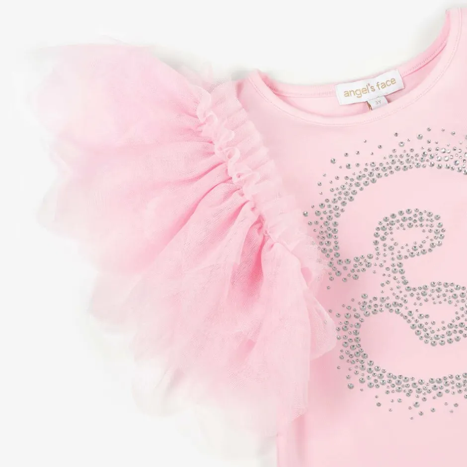 Angels Face Girls Pink Cotton 3rd Birthday T-Shirt Fairypink
