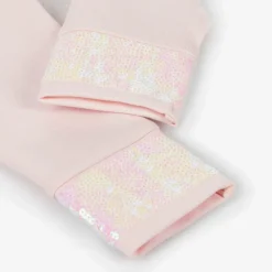 Billieblush Girls Pink Cotton Sequin Hem Leggings Hot