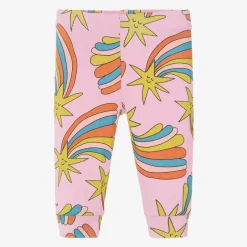 Stella McCartney Kids Girls Pink Cotton Shooting Star Leggings Clearance
