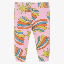 Stella McCartney Kids Girls Pink Cotton Shooting Star Leggings Clearance