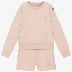 Moncler Enfant Girls Pink Cotton Short Tracksuit