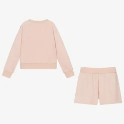 Moncler Enfant Girls Pink Cotton Short Tracksuit