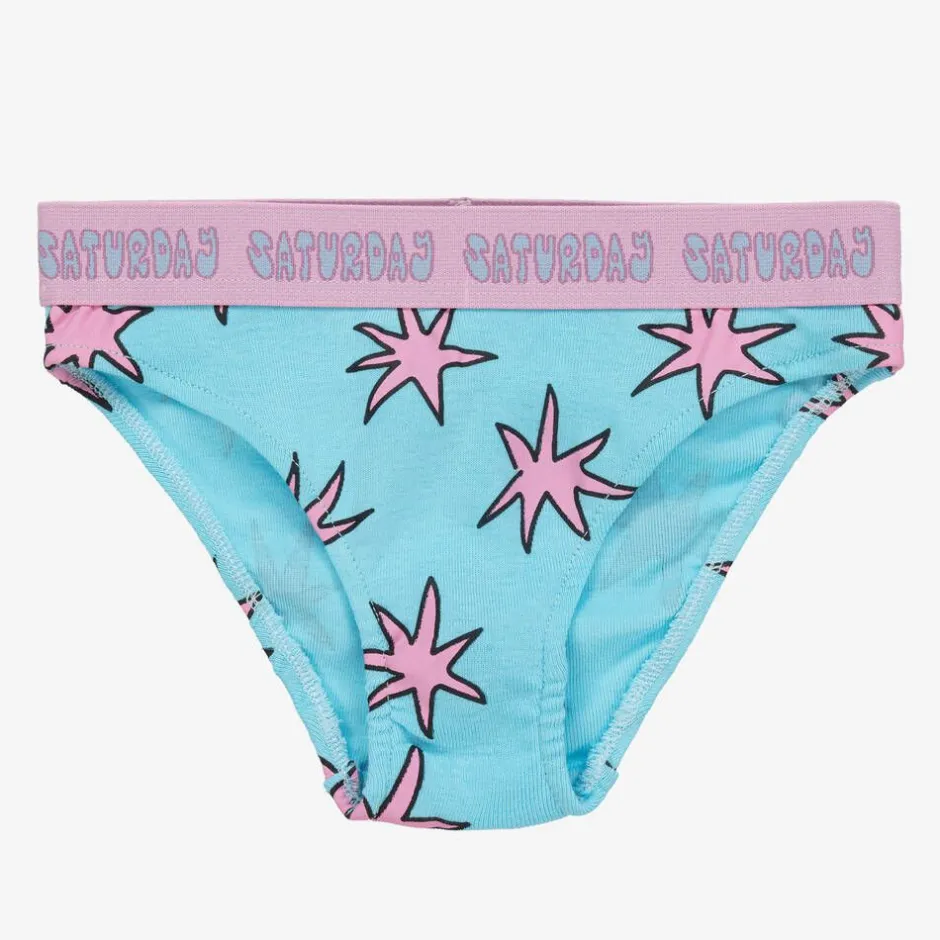 Stella McCartney Kids Girls Pink Cotton Star Knickers (7 Pack) Clearance