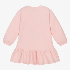 Moschino Baby Girls Pink Cotton Sweatshirt Dress New