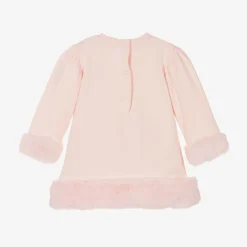 A Dee Girls Pink Cotton Teddy Bear Dress Hot