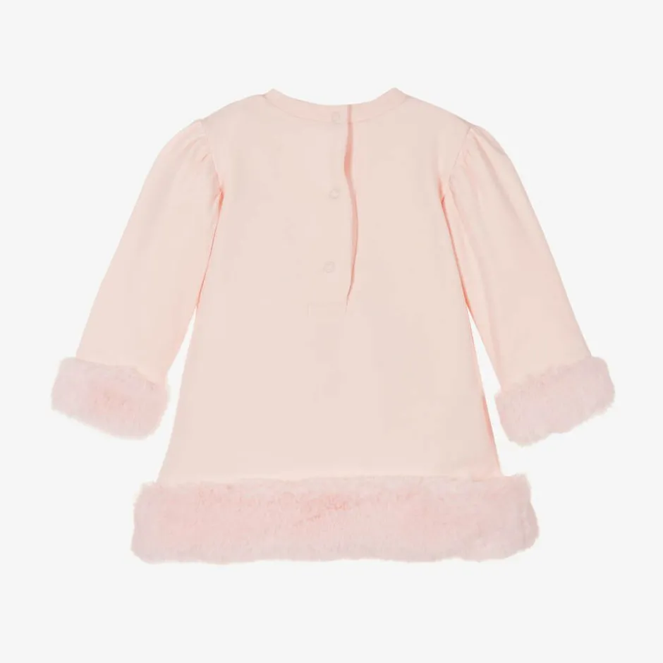 A Dee Girls Pink Cotton Teddy Bear Dress Hot