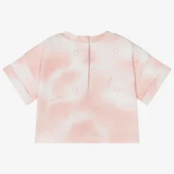 Moncler Enfant Girls Pink Cotton Tie-Dye T-Shirt Online