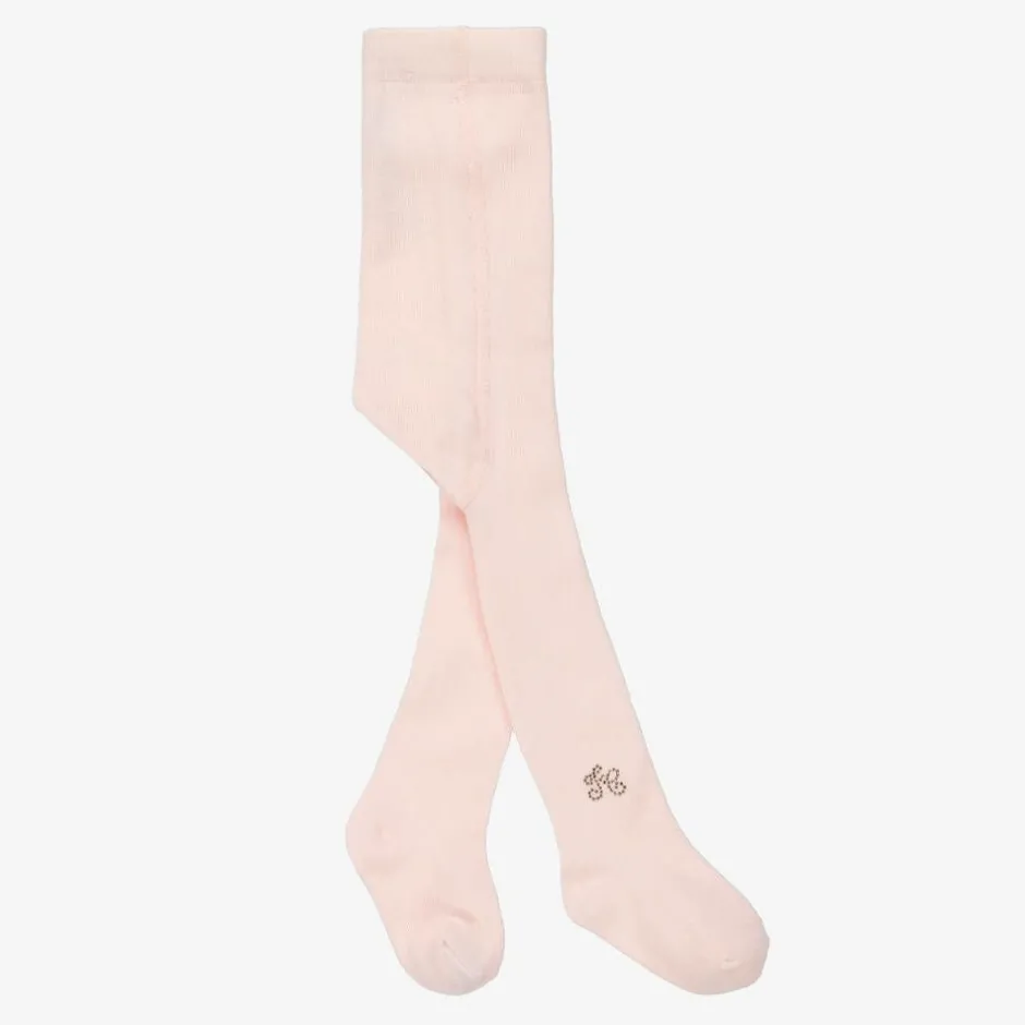 Tartine et Chocolat Girls Pink Cotton Tights Clearance