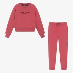 Tommy Hilfiger Girls Pink Cotton Tracksuit Best