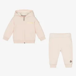 Moncler Enfant Girls Pink Cotton Tracksuit Online