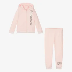 Guess Girls Pink Cotton Tracksuit Outlet