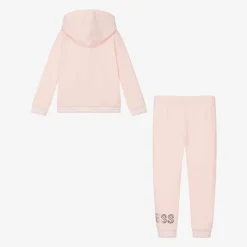 Guess Girls Pink Cotton Tracksuit Outlet