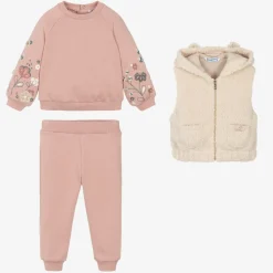 Mayoral Girls Pink Cotton Tracksuit Set Online