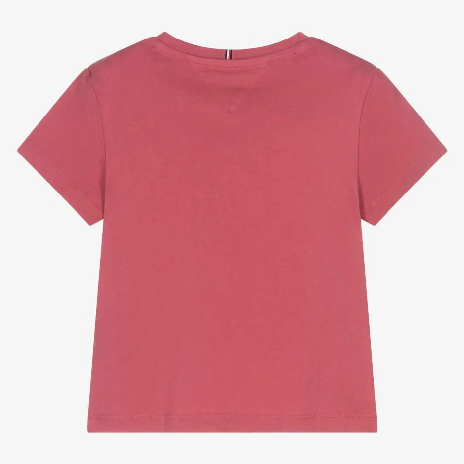 Tommy Hilfiger Girls Pink Cotton T-Shirt New