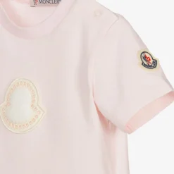 Moncler Enfant Girls Pink Cotton T-Shirt Clearance