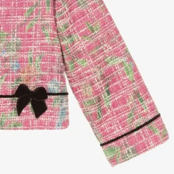Piccola Speranza Girls Pink Cotton Tweed Jacket Discount