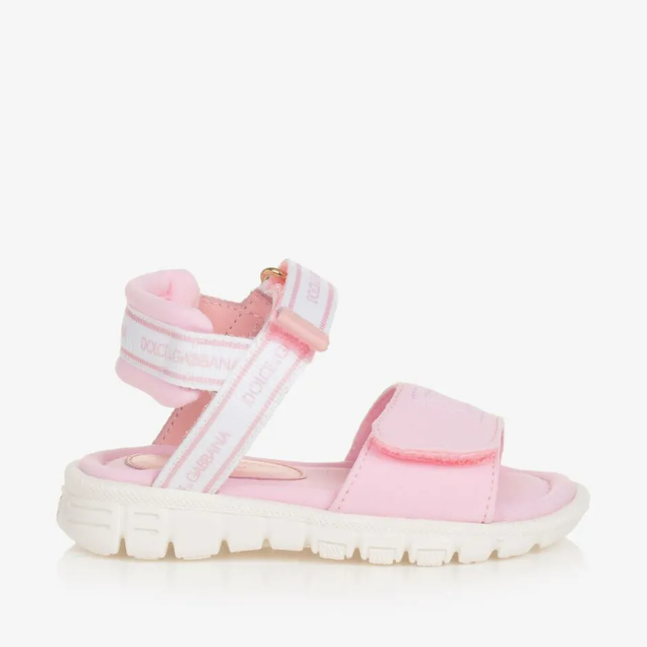 Dolce amp; Gabbana Girls Pink DG Logo Sandals Sale