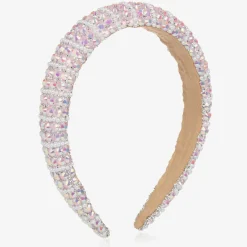 David Charles Girls Pink Diamanté Padded Hairband Outlet