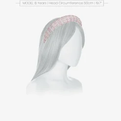 David Charles Girls Pink Diamanté Padded Hairband Outlet