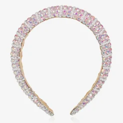 David Charles Girls Pink Diamanté Padded Hairband Outlet