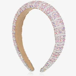 David Charles Girls Pink Diamanté Padded Hairband Outlet