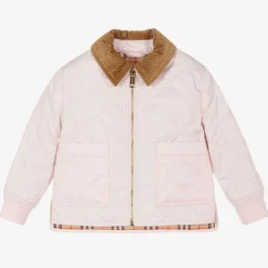 Burberry Girls Pink Diamond Quilted Jacket New