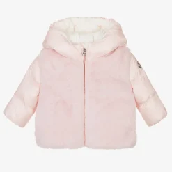 Moncler Enfant Girls Pink Down Padded Natas Jacket Clearance