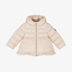 Moncler Enfant Girls Pink Down Padded Odile Coat Best