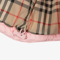 Burberry Girls Pink Down Padded Puffer Jacket Clearance