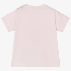 Moncler Enfant Girls Pink Embroidered Cotton T-Shirt Best