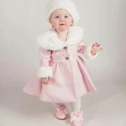Beau KiD Girls Pink Faux Fur Coat & Hat Online
