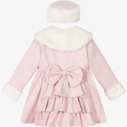 Beau KiD Girls Pink Faux Fur Coat & Hat Online