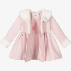 Beau KiD Girls Pink Faux Fur Coat & Hat Online