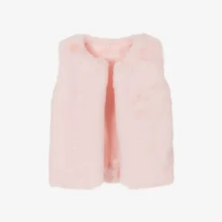 A Dee Girls Pink Faux Fur Gilet Clearance