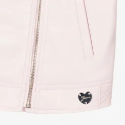 Guess Girls Pink Faux Leather Biker Jacket Outlet