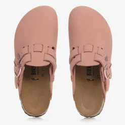 Birkenstock Girls Pink Faux Leather Clog Sandals Discount