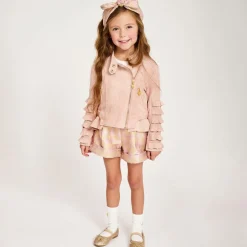 Angels Face Girls Pink Faux Suede Biker Jacket Blush Best