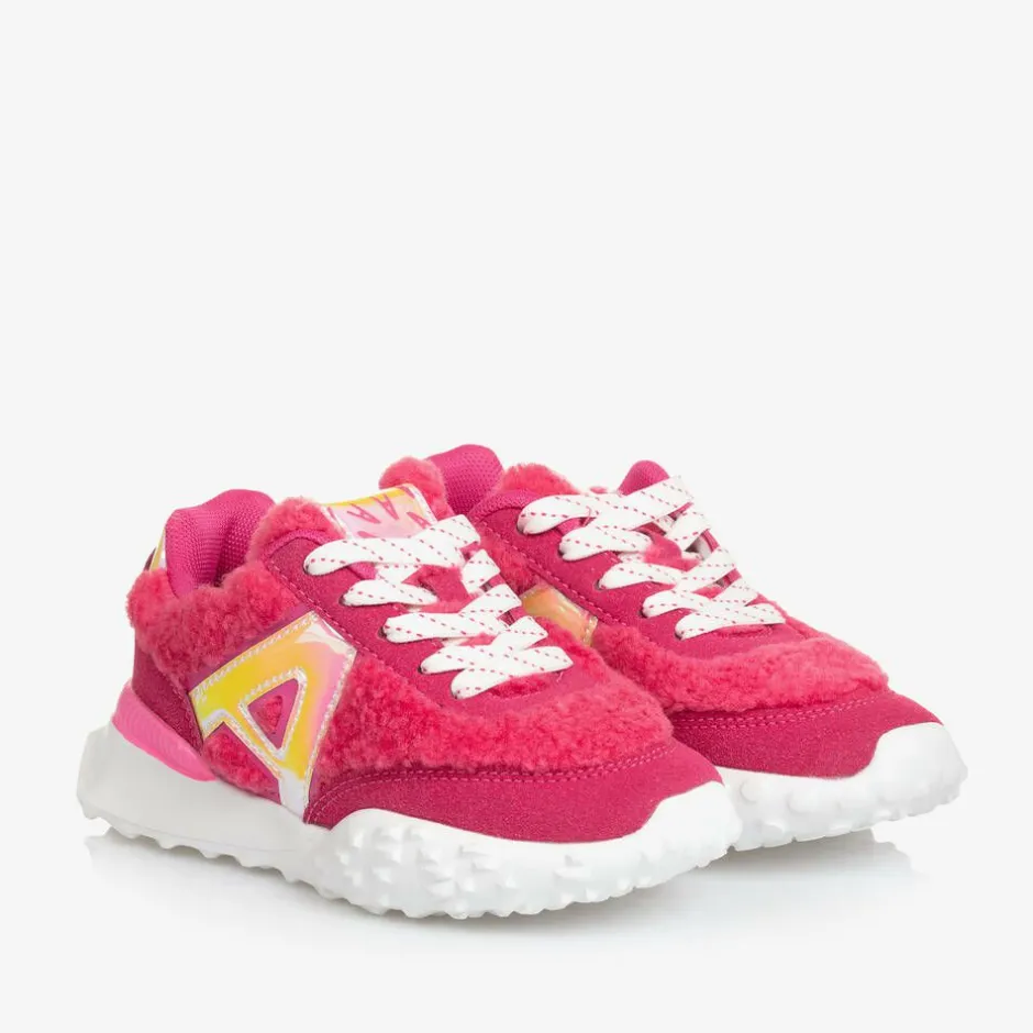 Agatha Ruiz de la Prada Girls Pink Fleece Trainers Outlet