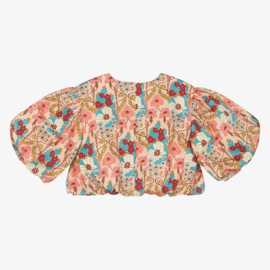 The Middle Daughter Girls Pink Floral Cotton Blouse New