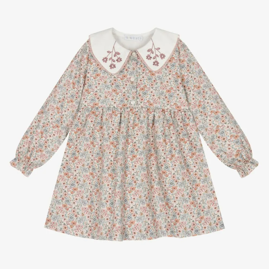 Paloma de la O Girls Pink Floral Cotton Dress Discount