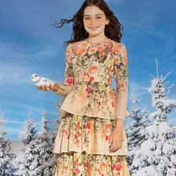 Marlo Kids Girls Pink Floral Cotton Dress Discount