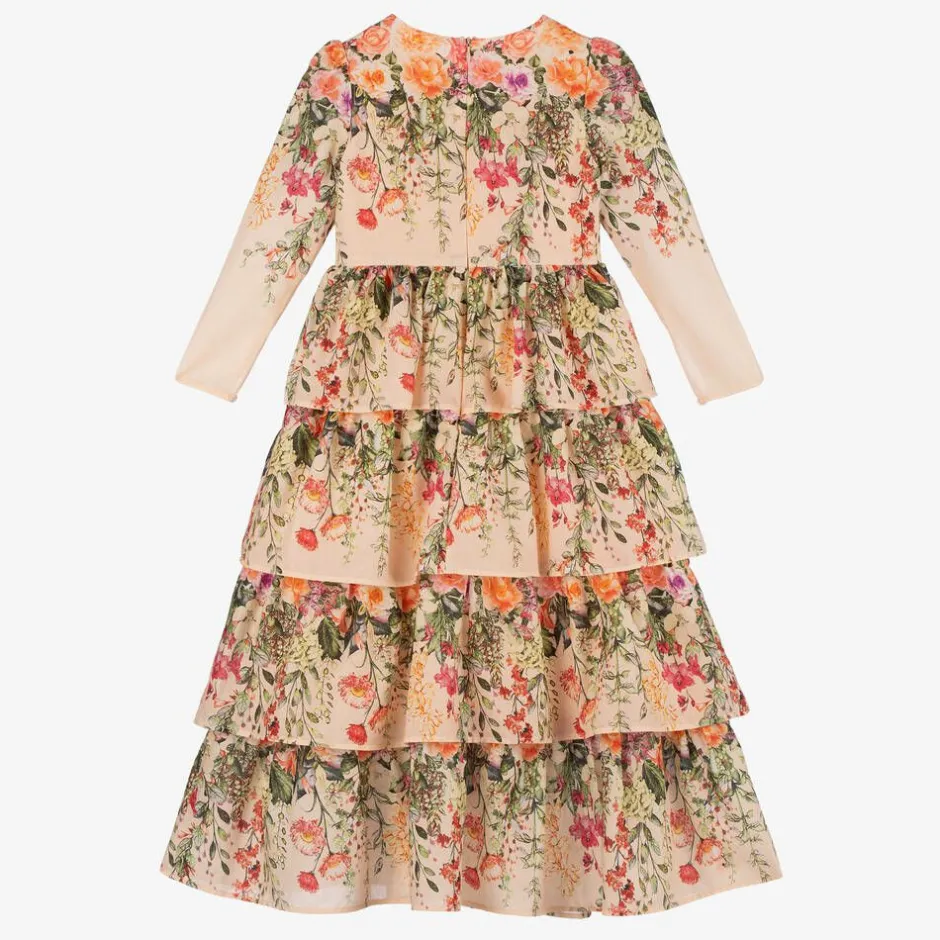 Marlo Kids Girls Pink Floral Cotton Dress Discount