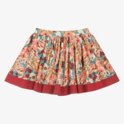 The Middle Daughter Girls Pink Floral Cotton Skirt Outlet